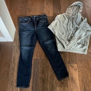 American Eagle bundle of jeans (size 12) and hoodie (size xs)
